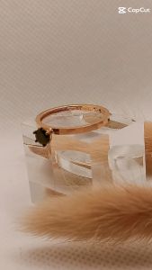 cincin emas 8k model variasi permata hitam