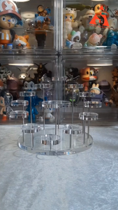 ชั้นวางของอะคริลิคใส โชว์โมเดล ของสะสม Art Toys แบบ 13 ช่อ ก้านสแตนเลสแข็งแรง ผลิตในไทย