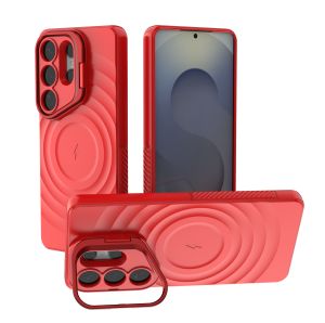 szhaiyu | Invisible Lens Stand for Magsafe Magnetic Phone Case for Samsung S25 S26 Ultra S25 Plus Round Water Ripple Soft Silicone Cover