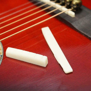 ABS Plastic Acoustic Guitar Saddle Guitar Bridge for 6 String Guitar with 6Pcs Guitar Bridge Pins