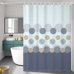 Bathroom Shower Curtain Partition Waterproof Polyester Rod Adjustable Mold Proof Door Drape Privacy Screen North Europe Style