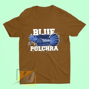 Baju Kaos Anak gambar ikan channa blue Pulchra lengan pendek