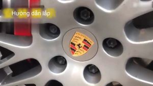 Logo chụp mâm ốp lazang bánh xe ô tô Poscher đường kính 75mm và 65mm