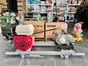 ชุดพ่นยา เครื่องยนต์ HONDA GX200 6.5 แรง/(HP) ปั๊มพ่นยา วาฬดำ 1 นิ้ว รุ่นหม้อลม ลูกสูบเซรามิค