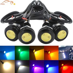 10pcs 18mm 23mm Eagle Eye สีขาว WARM Dc 12 V รถ LED วิ่งกลางวัน DRL มอเตอร์สํารองที่จอดรถสัญญาณโคมไฟกันน้ําหมอก