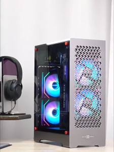 ซiaoเจอวุปินส์ ZZAW C1 เคสคอมพิวเตอร์ MATX ที่ทำจากอลูมิเนียมสมบูรณ์ แบบตั้ง ITX แคมแคม แปลงไฟ ATX แกนการ์ดกราฟิกแนวตั้ง กระดานรูกลมล ike Apple