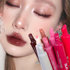 กริลกริ๊บกระจกแบบนิ่ม8สีลิปกลอสสีน้ำตาลนู้ดลิปลิปกลอสเครื่องสำอางความงามลิปสติกเหลวใสให้ความชุ่มชื้น