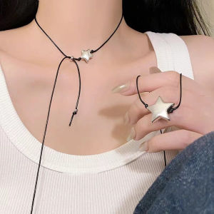 MIAOYA สร้อยคอแฟชั่นฉบับภาษาเกาหลีรูปดาวสำหรับผู้หญิงปรับได้สายโซ่สำหรับเป็นของขวัญเครื่องประดับที่ละเอียดอ่อน ราคา 1,500 ฿