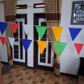 BENDERA SEGITIGA KECIL WARNA WARNI BUAT PERLENGKAPAN PESTA PANJANG ±4METER. 