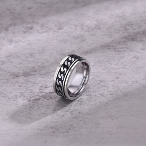 Kemstone Stainless Steel Rotatable Ring Mens Spinner Rings Jewelry