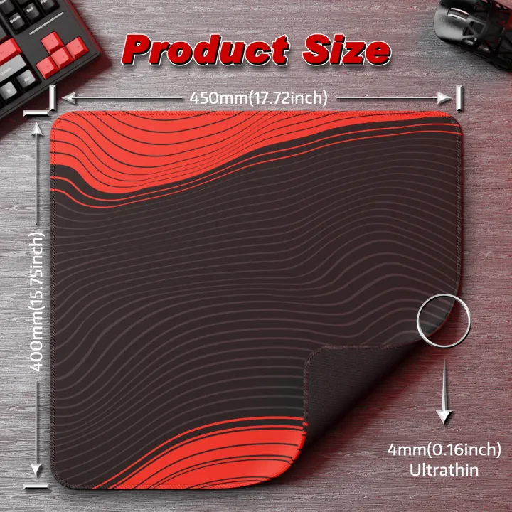 ATTACK SHARK | 450x400mm Attack Shark CM02 Gaming Mouse Pad 4mm Ultrathin Non Slip Topographic Contour Desk Mat For Gaming Office Gamer