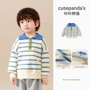 CUTEPANDAS | Áo Sweater Cổ Polo Cho Trẻ Em