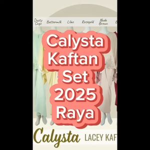 Set Kaftan JJ Couture Calysta Lacey Koleksi Raya 2025 untuk Wanita - Baju Kaftan