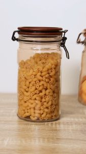 Home Gallery Airtight Glass Canister with Acacia Lid 630ml 1000ml (Per Piece) | Food Contact Safe | Odor Free and Stain Free | BPA Free