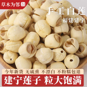 New 2025 Stock Fujian Jian Ning Lotus Seeds 500g Top Grade Handmade Core Removal with Core White Lotus Seeds Sulfur Free