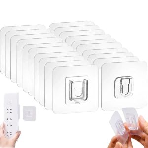 Double-Sided Adhesive Hooks Waterproof Suction Cup for Bathroom Kitchen Organization Router Socket Fixed Buckles