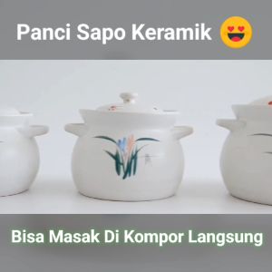 panci keramik sayur sup homeline 4300 ml tahan panas api kompor anti lengket ori rebus jamu