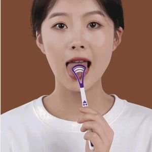 Tongue Scraper Oral Cleaner Brush Fresh Breath Cleaning Coated Toothbrush Hygiene Care Tools