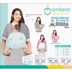 Gendongan Bayi New Born M Shape Omiland Grow Series Animal Zebra Bahan Kaos Kuat