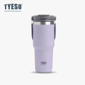 TYESO | Bình Giữ Nhiệt Chân Không Bằng Thép Không Gỉ TYESO 1050/1200ML Có Ống Hút Cốc Cà Phê Di Động Dùng Cho Ô Tô Du Lịch Ngoài Trời