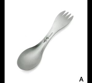 New Outdoor Camping 2 In 1 Hiking Diet Tools Picnic Barbecue Alloy Too Titanium Fork Alloy Spoon Spoon Fork
