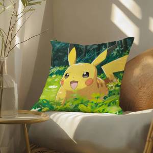 Bandai | Pokemon Scarlet Violet Anime Plush Pillow Cover Soft Short Plush Cushion Cover For Sofa Bedroom Living Room Decor Gift