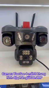 [Bảo hành 24 tháng] Camera YOOSEE ngoài trời 4 mắt 3 màn hình độ phân giải 56MP siêu nét giám sát ngoài trời chống nước xem ban đêm có màu