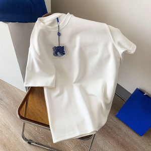 White Pure Cotton Short Sleeve T-Shirt Womens Summer New Style European Large Version High-End Sensation Shoulder Slimming Top