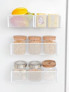 Magnetic Backet Magnetic Hanging Basket Kitchen Storage Organizer Storage Rack Magnetic Refrigerator Shelf