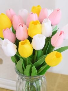 HOME&STYLE ดอกไม้ประดิษฐ์ ทิวลิป ดอกไม้ปลอมตกแต่งบ้าน ดอกไม้การถ่ายภาพงานแต่งงาน วันวาเลนไทน์
