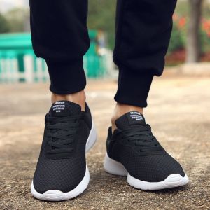 Spring 2025 Mens Large Size 4748 Breathable Anti-Odor Lightweight Sport Casual Shoes Slip-On Net Upper Rubber Outsole