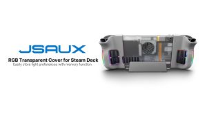 JSAUX Steam Deck OLED RGB Transparent Backplate Casing for Valve Gaming Console Crystal Replacement Shell Case with Optimized Cooling Vent Design