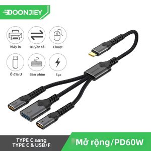Cáp Chia Tín Hiệu USBA Type C Đa Cổng 60W PD Sạc Nhanh Mở Rộng Bộ Chuyển Đổi OTG Bộ Chuyển Đổi Truyền Dữ Liệu Cho PC/Laptop