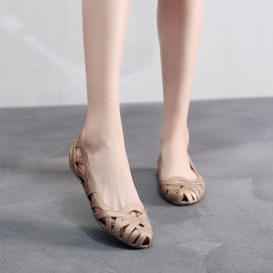 Walmart Hollow out Breathable Ladies Sandals Trendy Pointed Toe Beach Flat Sandals Comfortable Home Casual Sandals