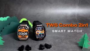 NFC Headset Smart Watch 2 in 1 TWS Wireless Headphone Local Music Call Men SmartWatch Health Monitoring Waterproof Sports Watch
