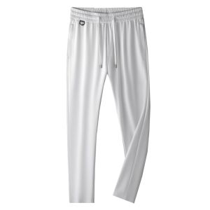 HENGYUANXIANG | Hengyuanxiang Mens Summer Casual Pants Ice Silk Loose Straight Leg Elastic Waist Long Trousers Quick Dry Fashionable Urban Style