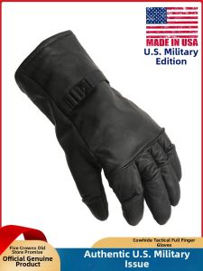 USMC | Leather Tactical Gloves for Men Full Fingered Thick Waterproof Warm