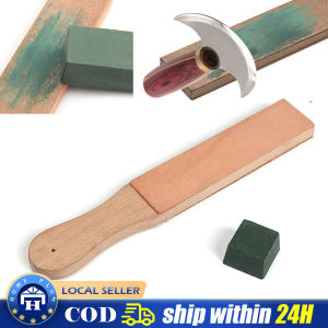 Double Side Leather Strop for Knife Sharpening Stropping Block Kit with Polishing Compound Knife Sharpening Double Side