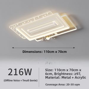 Modern Minimalist Living Room Fan Light No Leaf Full Spectrum Eye Protection Bedroom Ceiling Mounted Voice Control Lamp