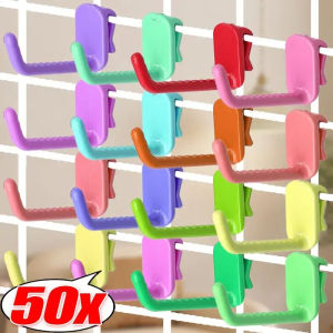 Dizoey 5/50PCS Metal Mesh Panel Hook Plastic Multi-Purpose Supermarket Display Racking Storage Hook Wall-mounted Keys Hangers Home Organization