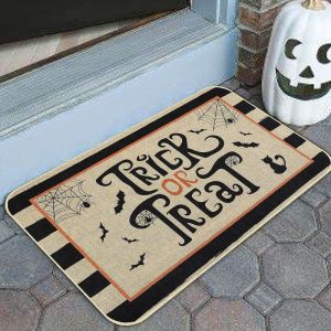 VIKAMA Vintage Halloween Entryway Rug Durable Non-Slip Doormat Spooky Party Decor for Front Door and Porch Fall Decor
