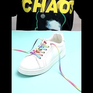 Sepasang Tali Sepatu Gepeng Tali Sneakers Flat Shoe Gepeng Elastis Karet Sparking Color Lazy Lace Lock Tube Shoelaces INJ265