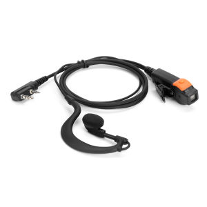【Free Shipping】 2 Pin Walkie Talkie Headset Earphones K-Plug PU Wired Headphone Earphone Dual PTT G Type with Microphone for Kenwood Baofeng 888S TYT