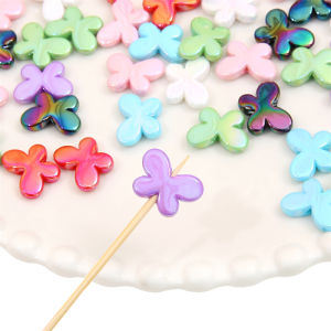 10PCS/bag 17x12mm DIY Bracelet Beads Accessories Acrylic Mapei Color-plated Butterfly Phone Chain Jewelry Accessories