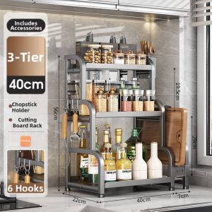 Multifunctional Stainless Steel Kitchen Rack