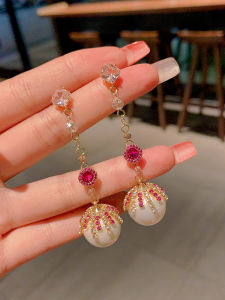 Elegant Vintage French Long Pearl Earrings Silver Needle Womens Fashion Jewelry Fresh out New 2025 Gentle Super Fairy