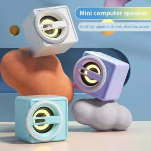 ♥ SFREE Shipping ♥ small portable desktop Computer Speaker LED Light Wireless Speakers Hifi Sound Surround Loudspeaker compatible For PC Laptop Notebook