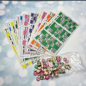 Bộ Cờ Lô Tô Giấy Hạt Gỗ - Đồ Chơi Lô Tô Giấy 16 Tờ 90 Số Giải Trí Mùa Lễ Tết Vui Nhộn Xả Stress