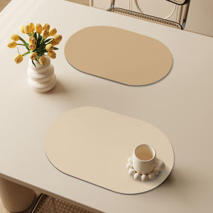 French Style Dining Table Mat Heat Resistant Oil Proof High Temperature Resistant Home Use Leather Material Rectangular Shape