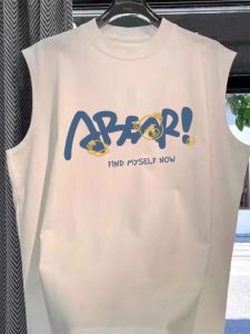 Áo Vest Thể Thao Nam Mùa Hè Phong Cách Mỹ Cổ Điển Màu Trắng Nguyên Chất Cotton Không Tay Rộng Rãi Cho Cặp Đôi Áo Phông Thời Trang